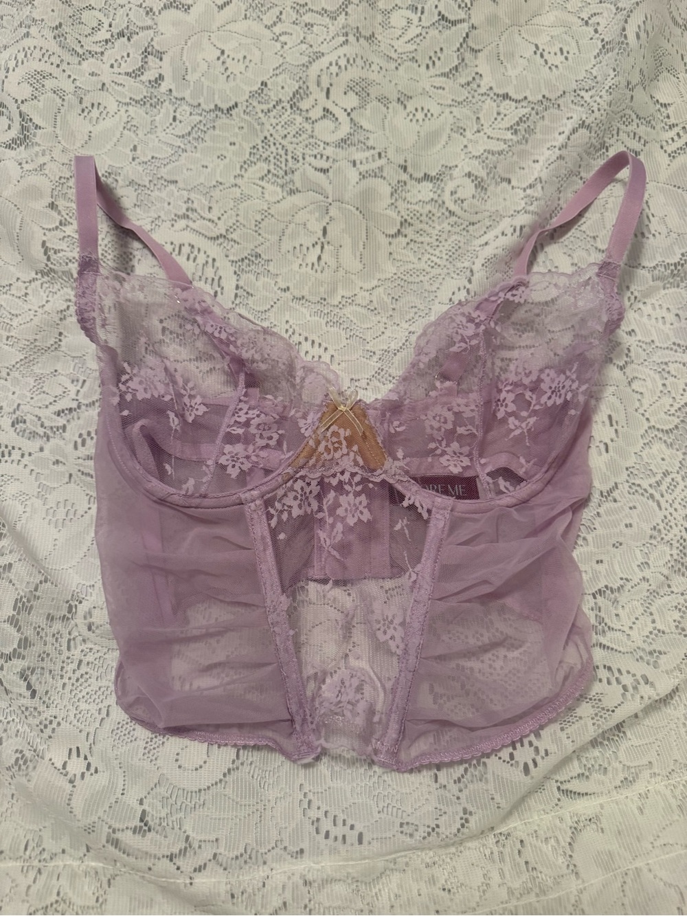 Adore Me Lilac Sheer Lace Bralette